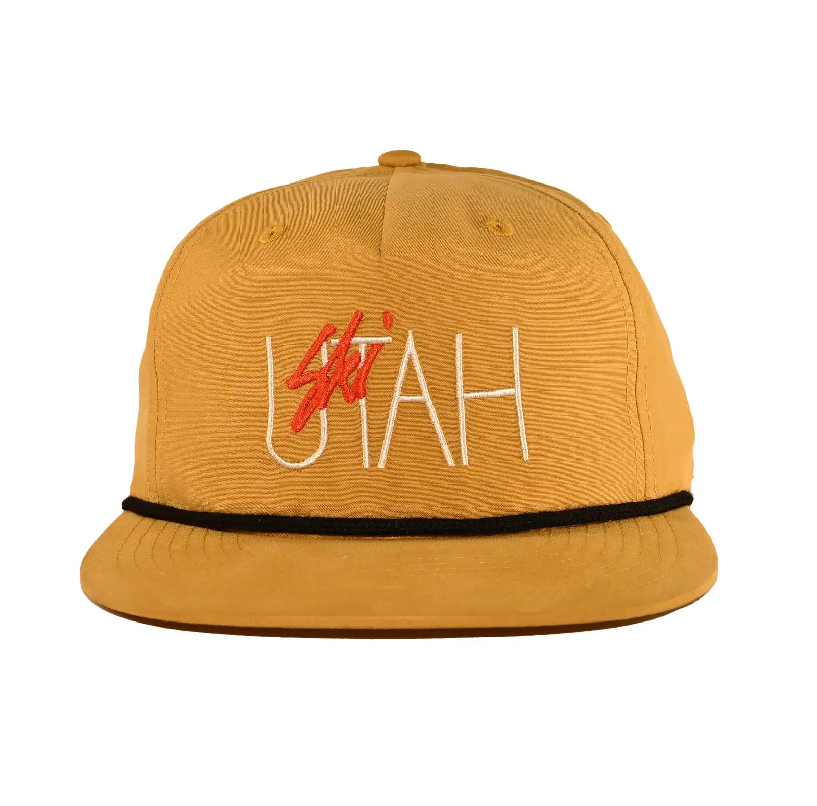 Ski Utah Classic Embroidered Rope Snapback Biscuit Hat