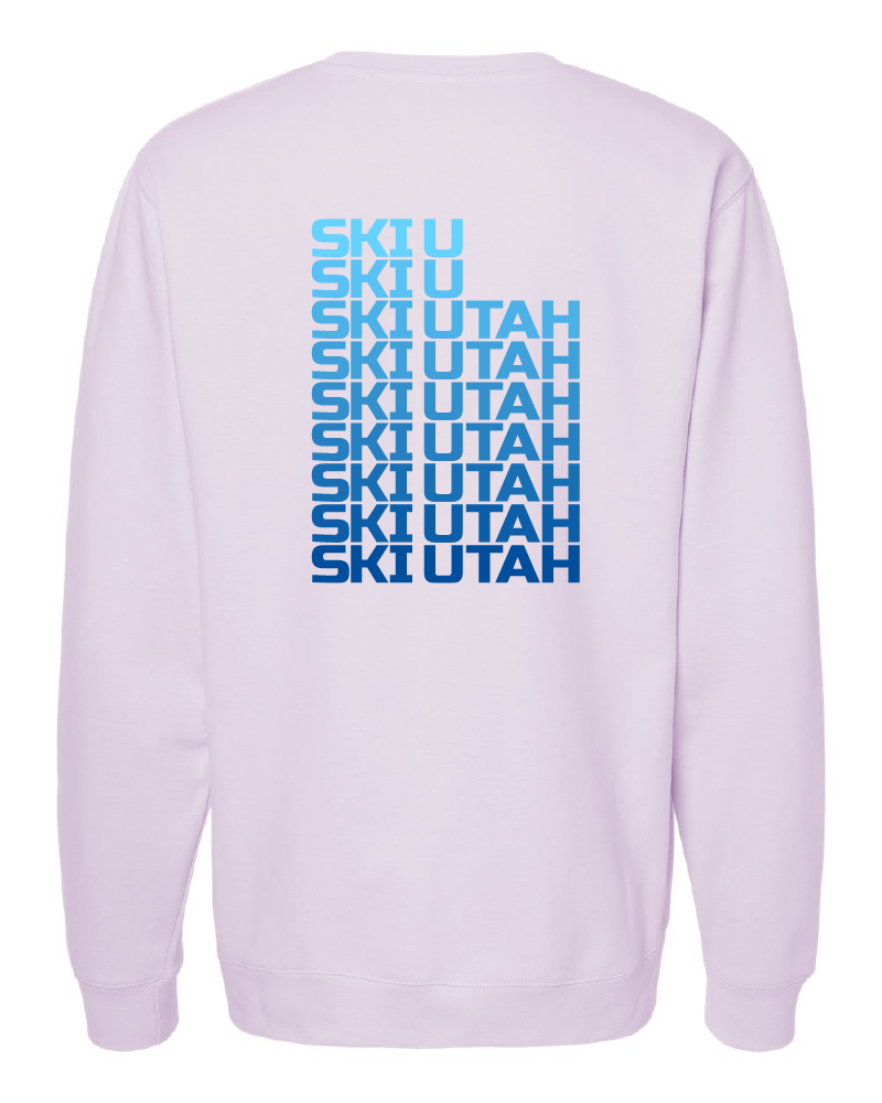 Ski Utah Repeat  Mid-Weight Crewneck Sweatshirt - Lavender