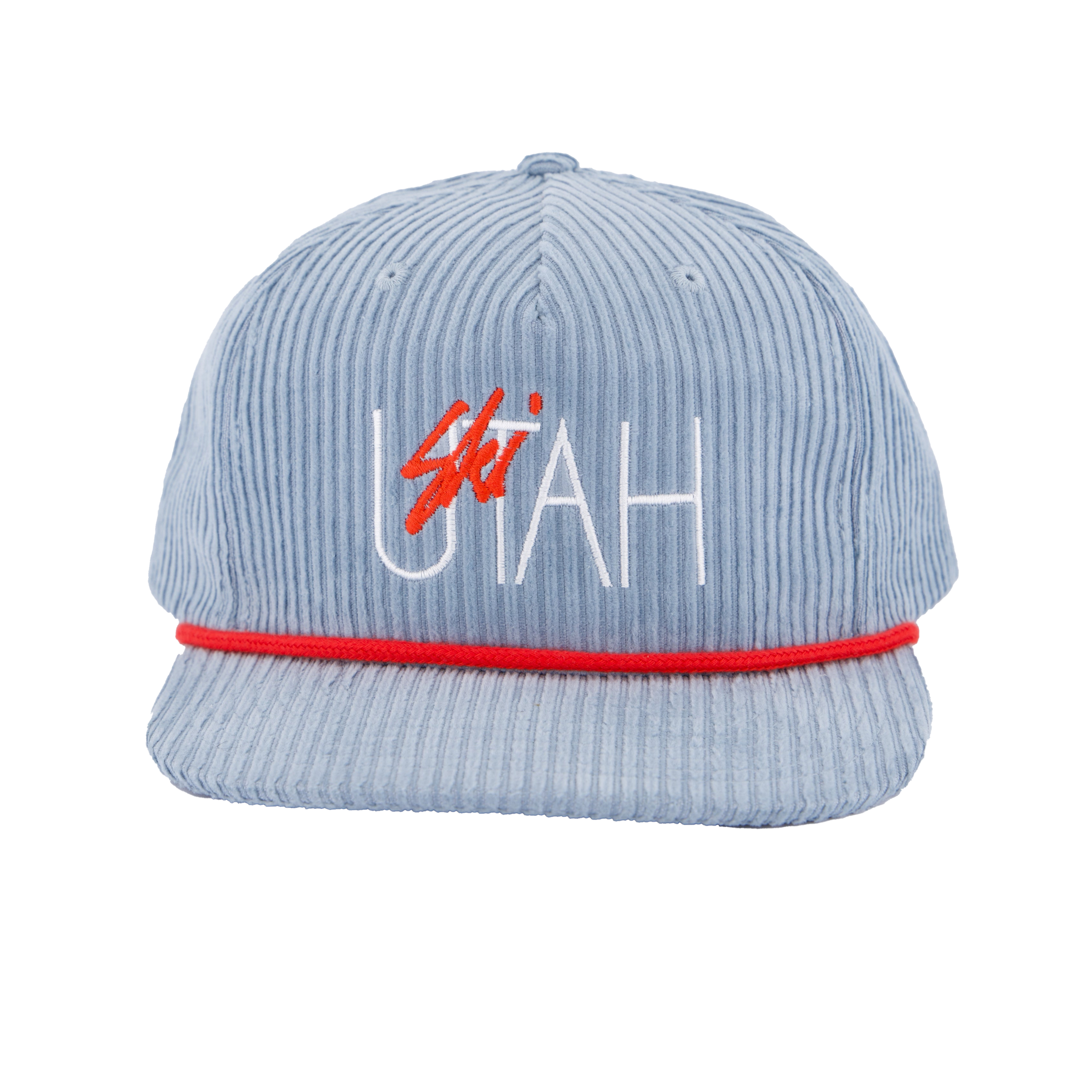 Ski Utah Classic Embroidered Rope Snapback in Blue/Red