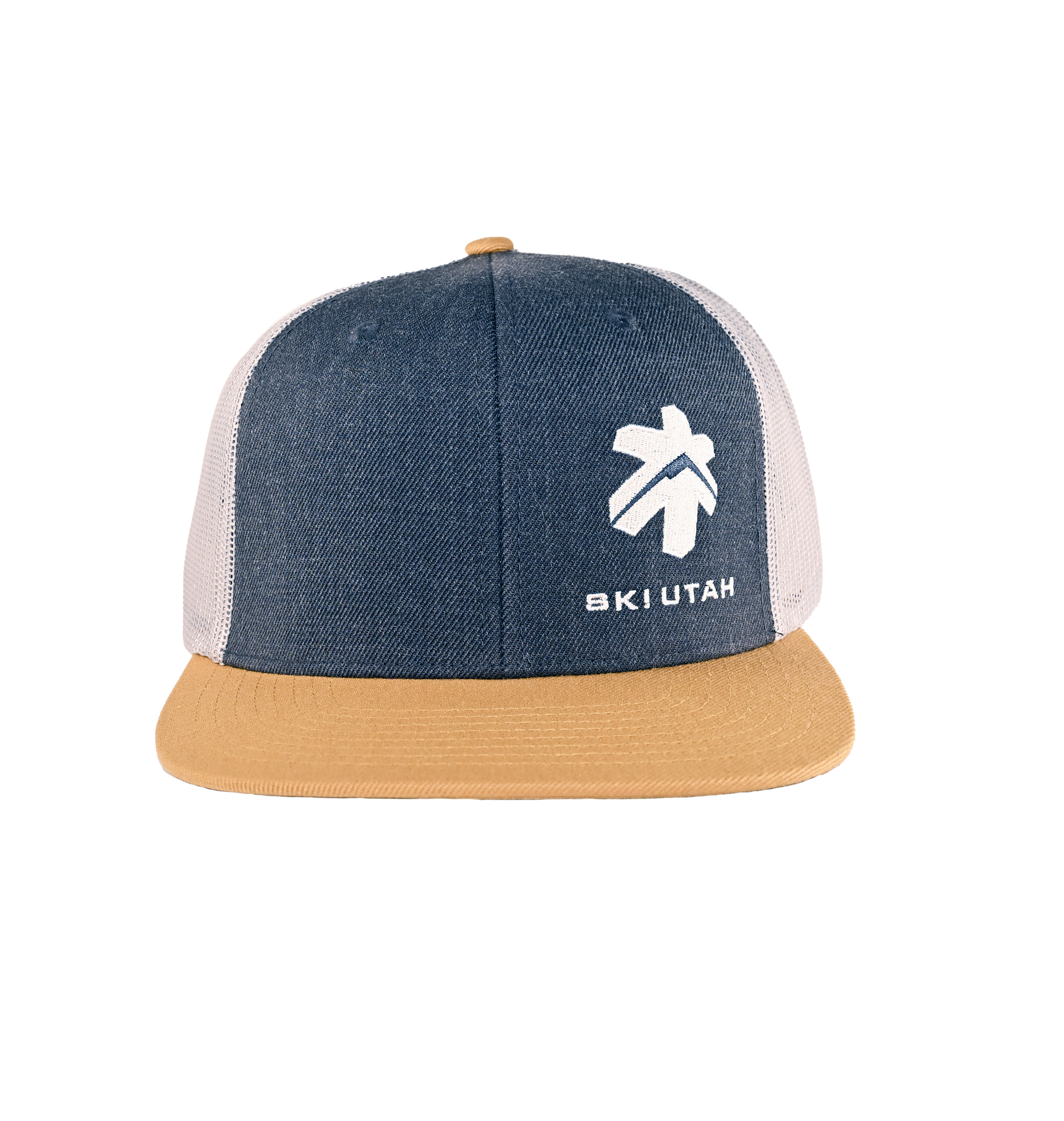 Ski Utah Embroidery Snapback Flat Bill Trucker Heather Grey/Birch/Aluminum Hat