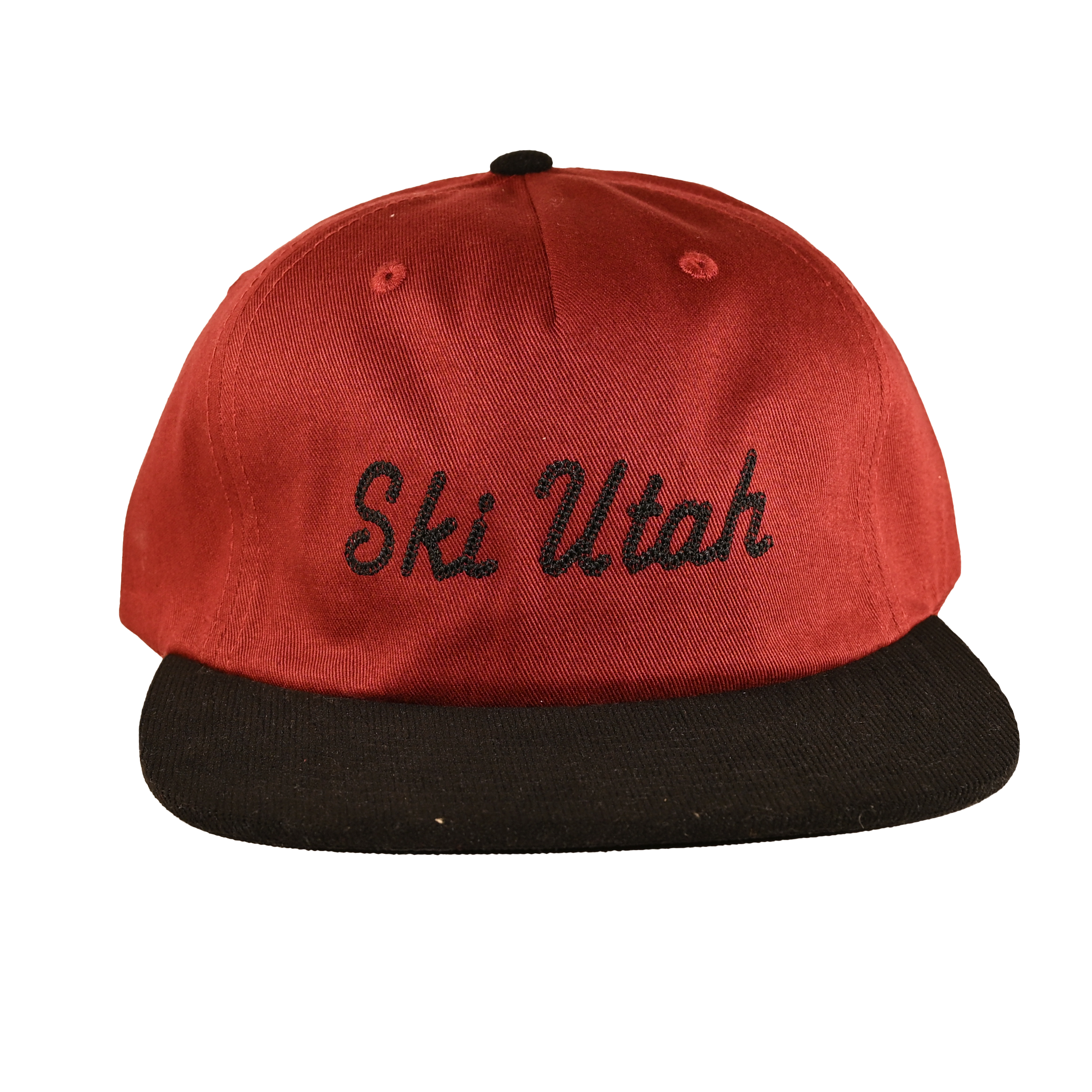 Ski Utah Rope Stitch Script Unstructured Strapback Pale maroon Hat