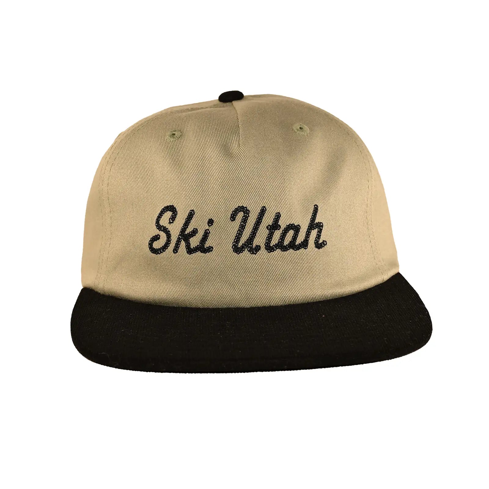 Ski Utah Rope Stitch Script Unstructured Strapback Mist Green Hat