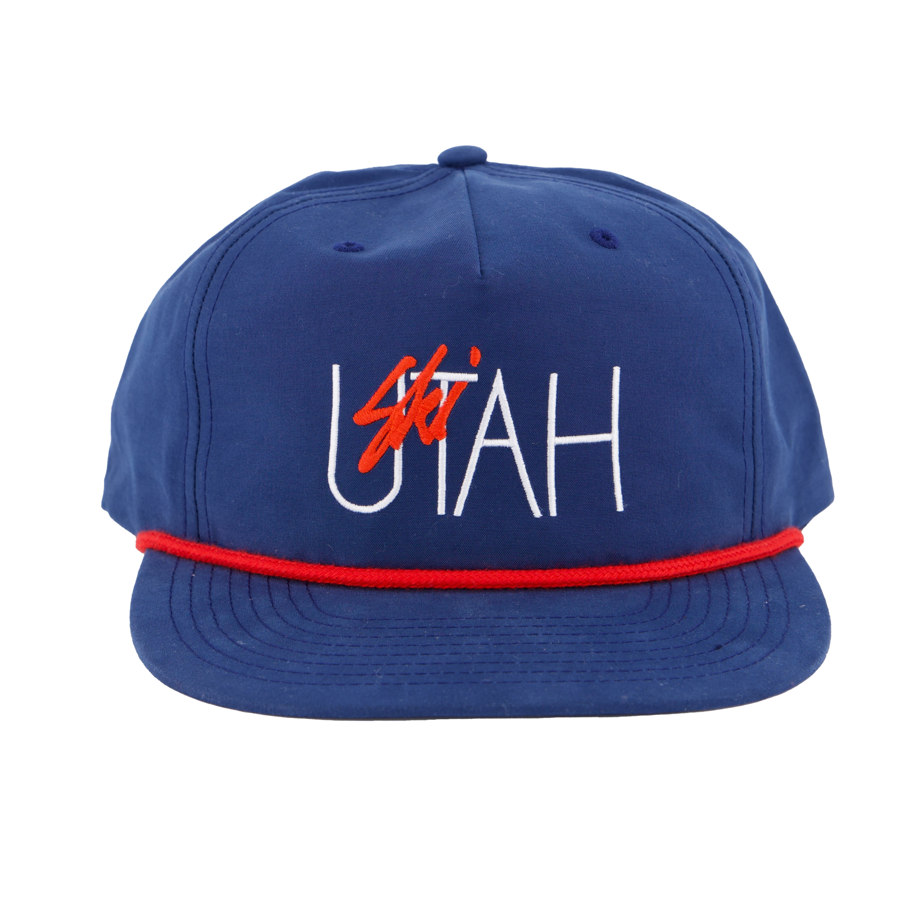 Ski Utah Classic Embroidered Rope Snapback Navy Hat