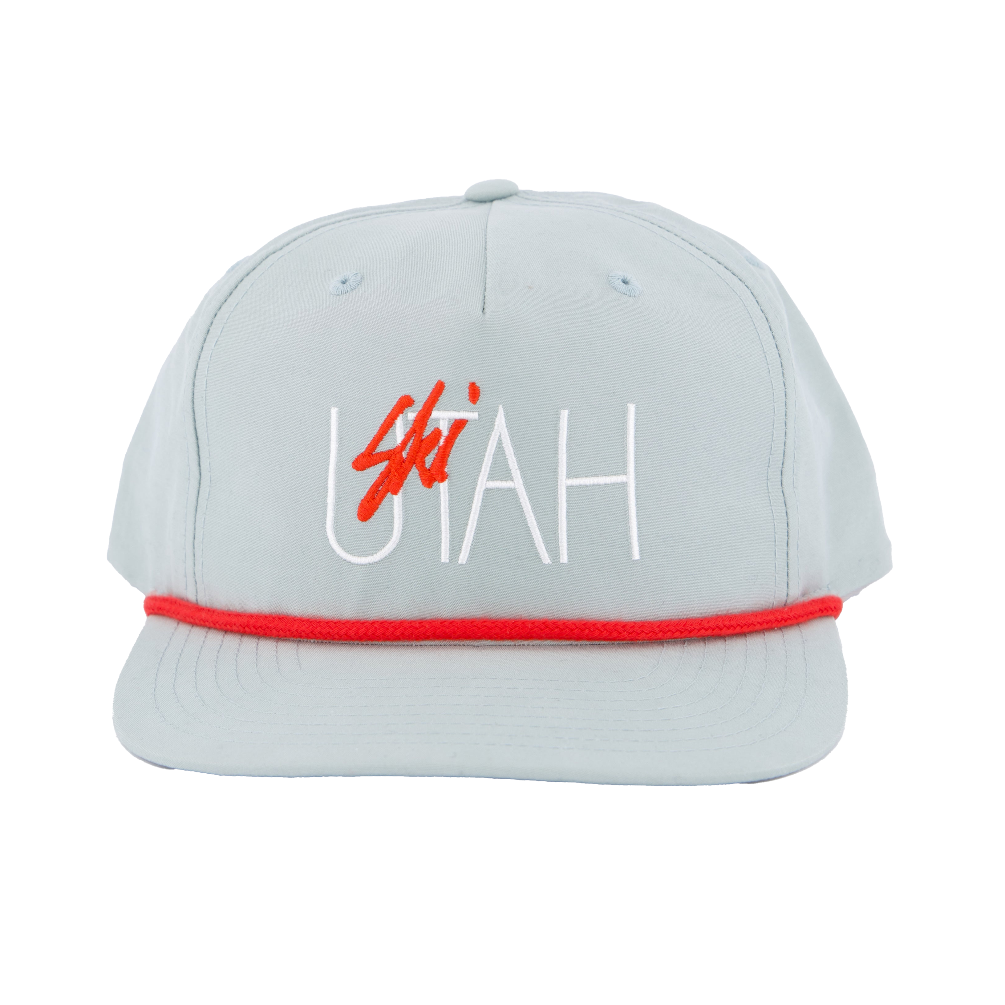 Ski Utah Classic Embroidered Rope Snapback Seafoam Hat