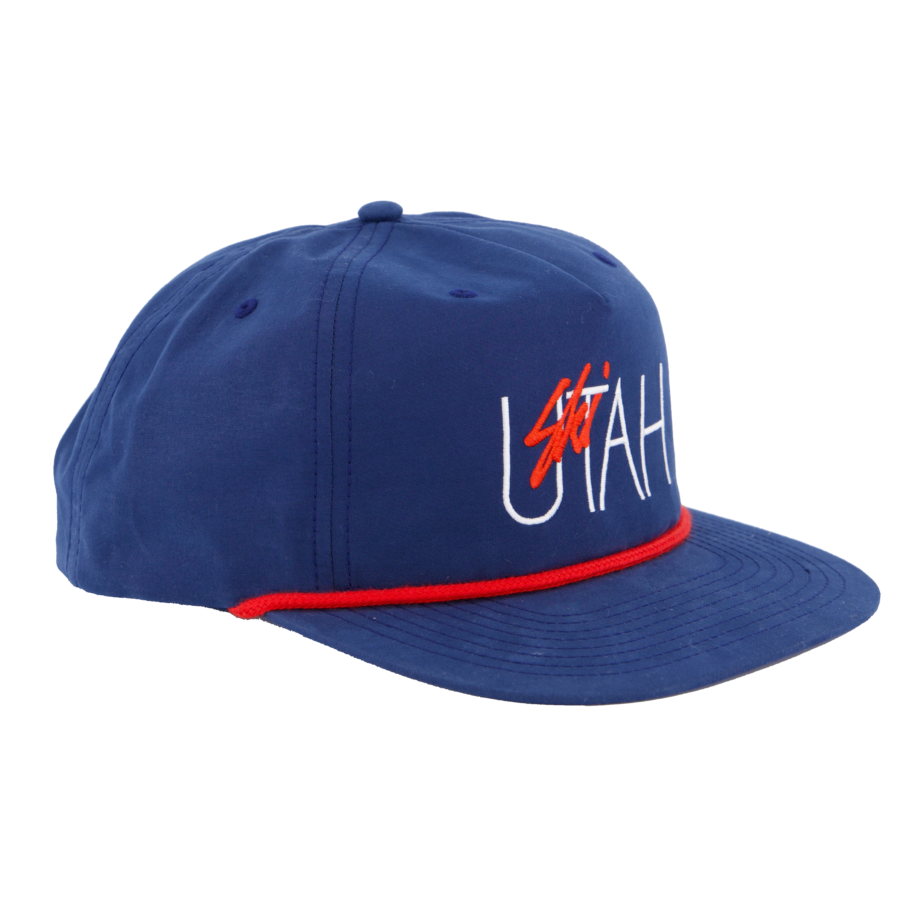 Ski Utah Classic Embroidered Rope Snapback Navy Hat