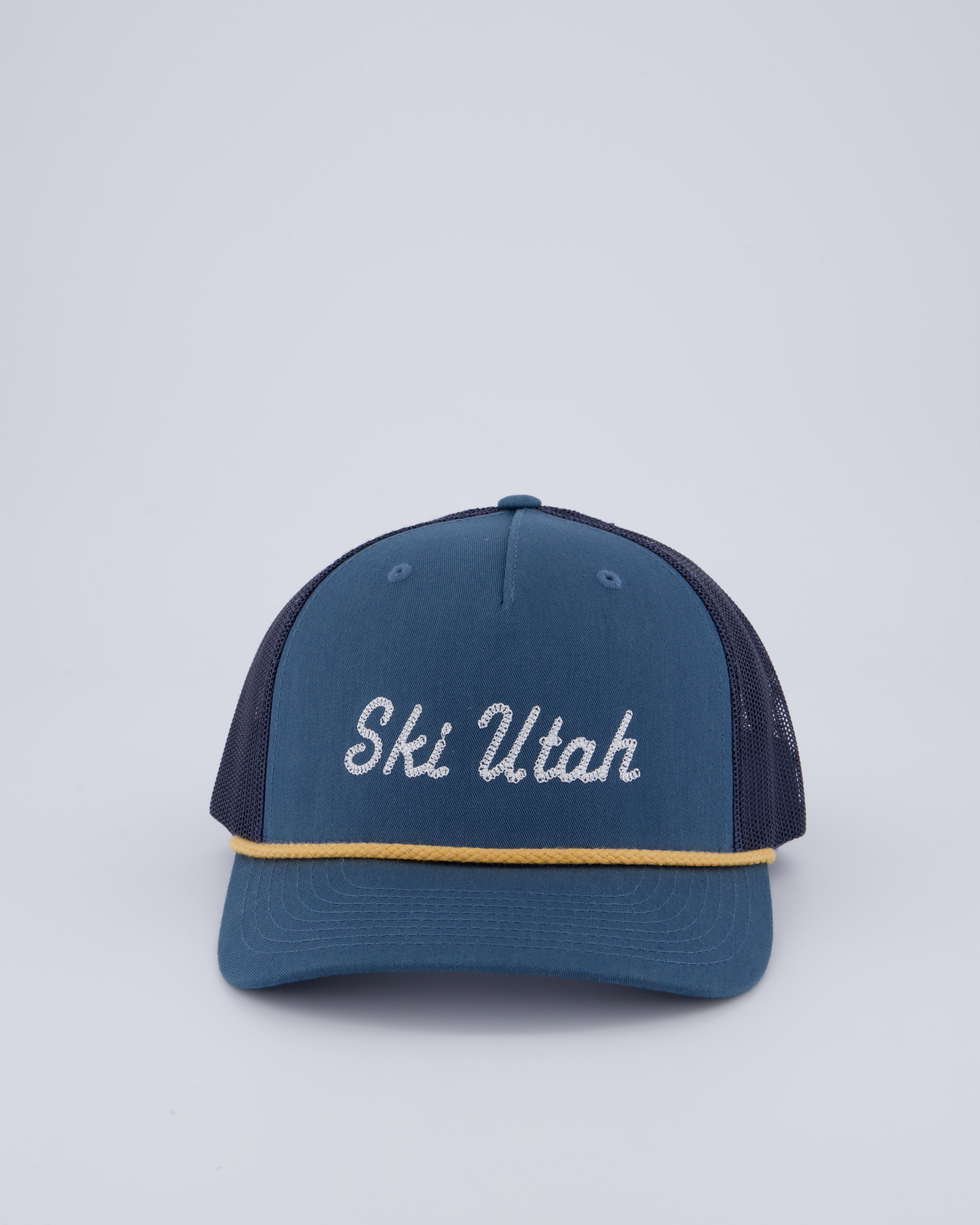 Ski Utah Rope Stitch hat pre curved Trucker Indigo/Navy
