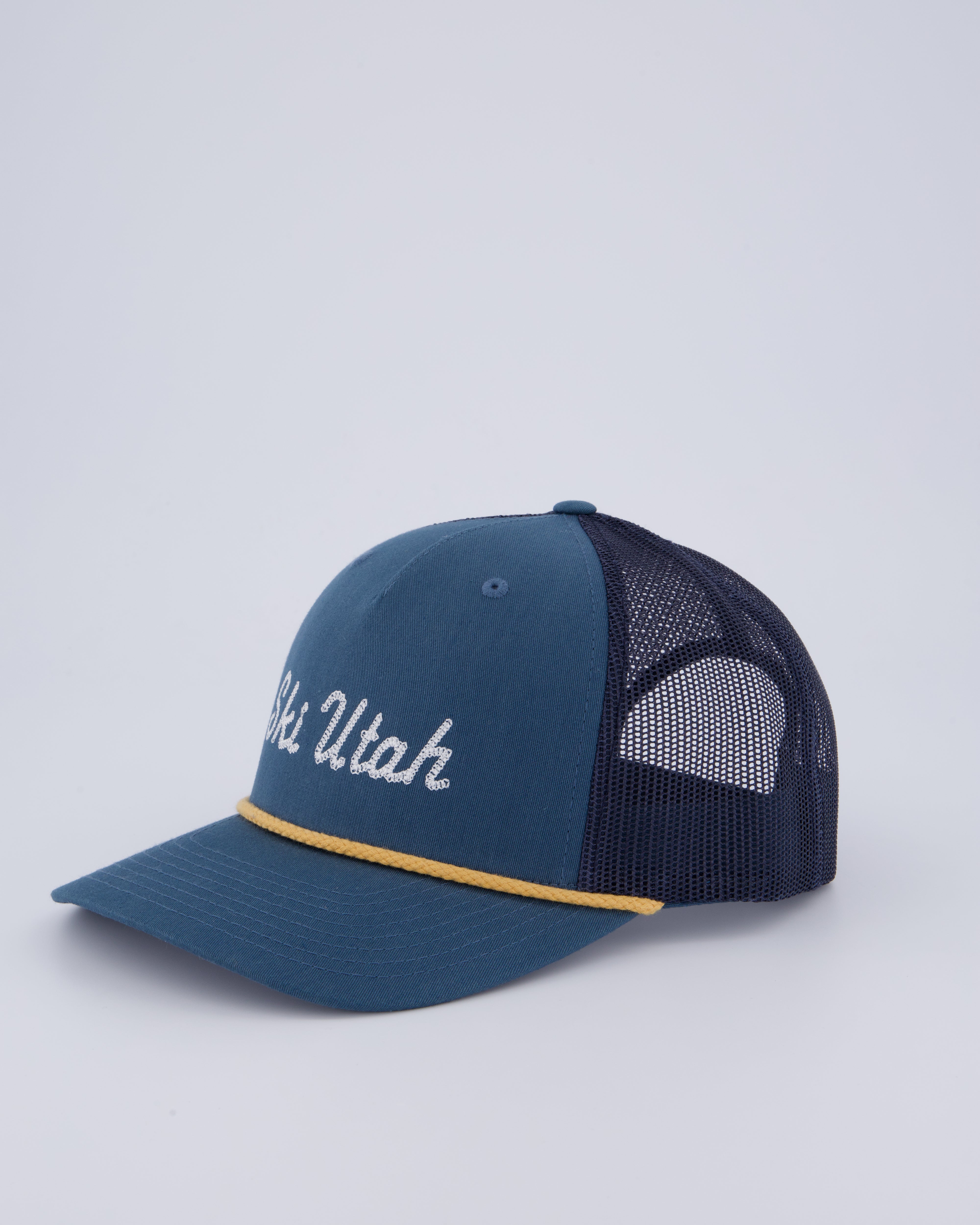 Ski Utah Rope Stitch hat pre curved Trucker Indigo/Navy