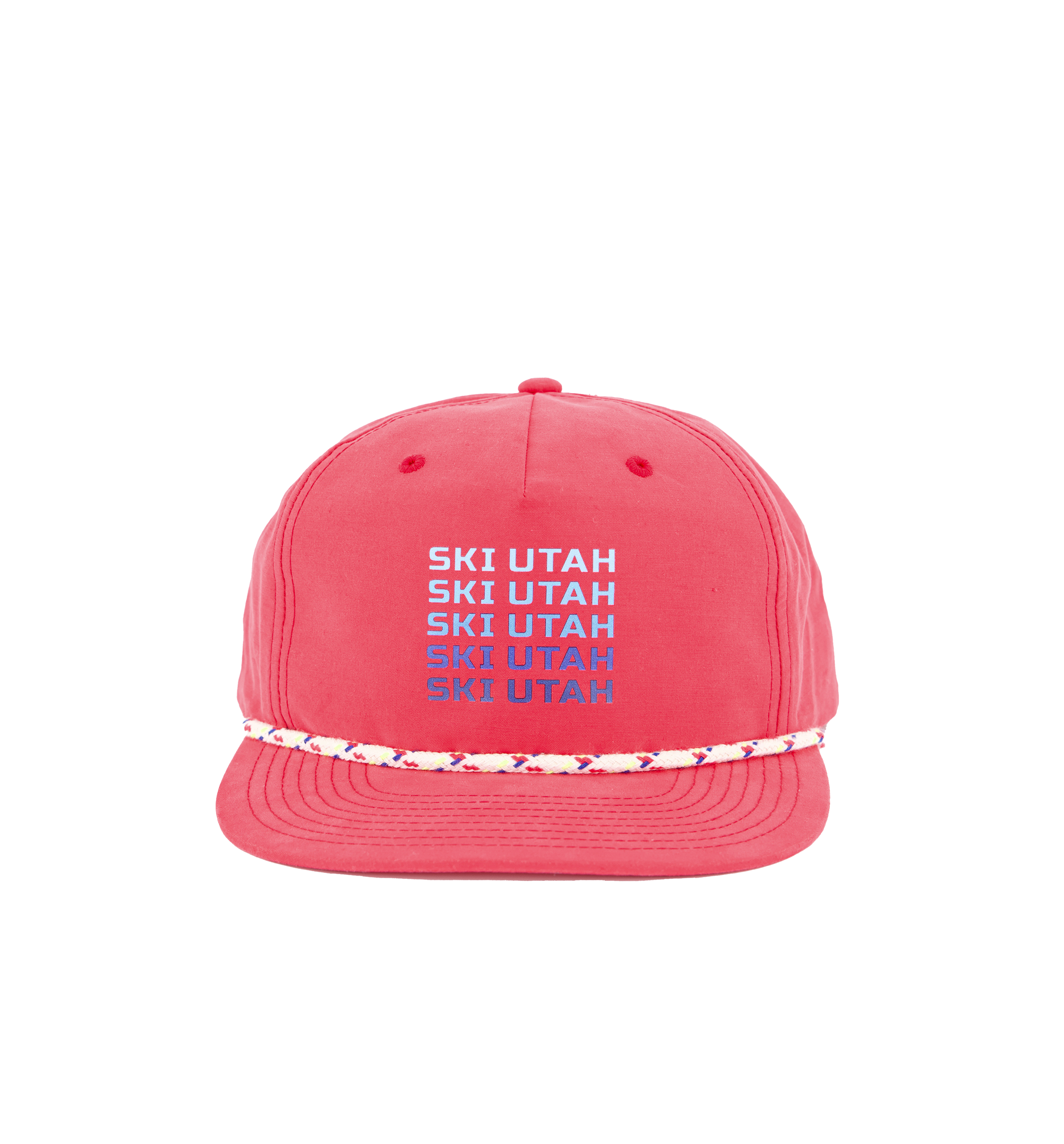 Ski Utah Repeat Embroidered Rope Snapback Pink Hat